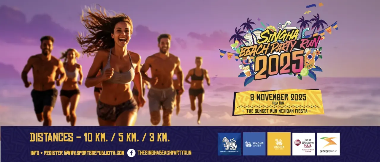 The Singha Beach Party Run 2025's banner