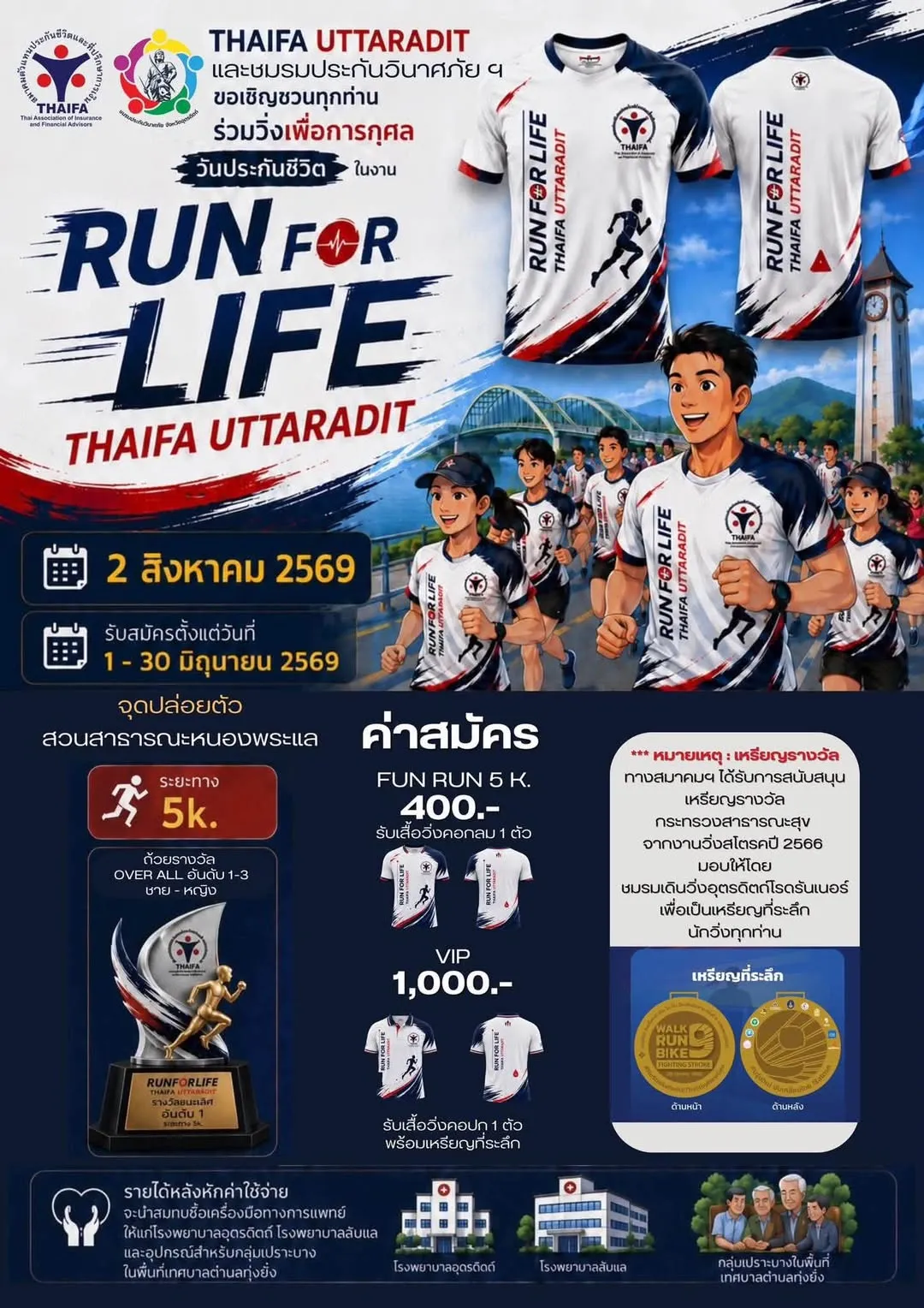 RUN FOR LIFE THAIFA UTTARADIT ครั้งที่ 1's banner