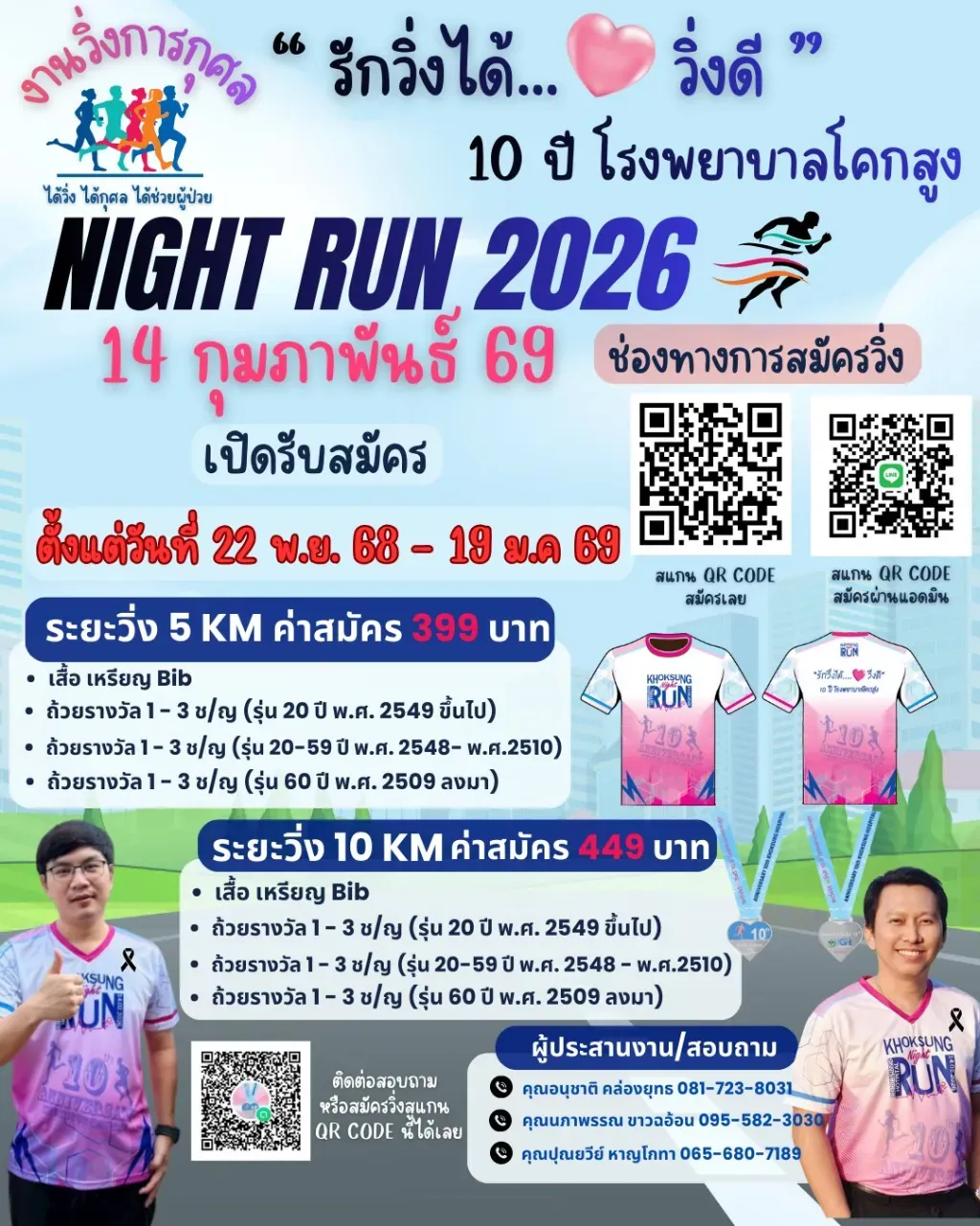 Night Run 2026... รักวิ่งได้ วิ่งดี สิบปีโรงพยาบาลโคกสูง's banner
