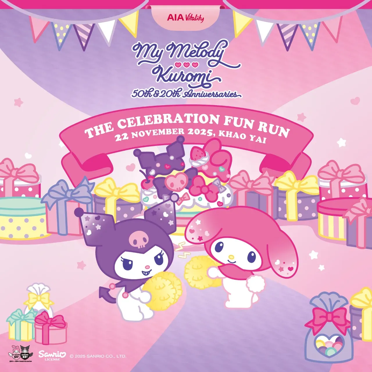 My Melody & Kuromi  Celebration Fun Run presented by AIA Vitality's banner