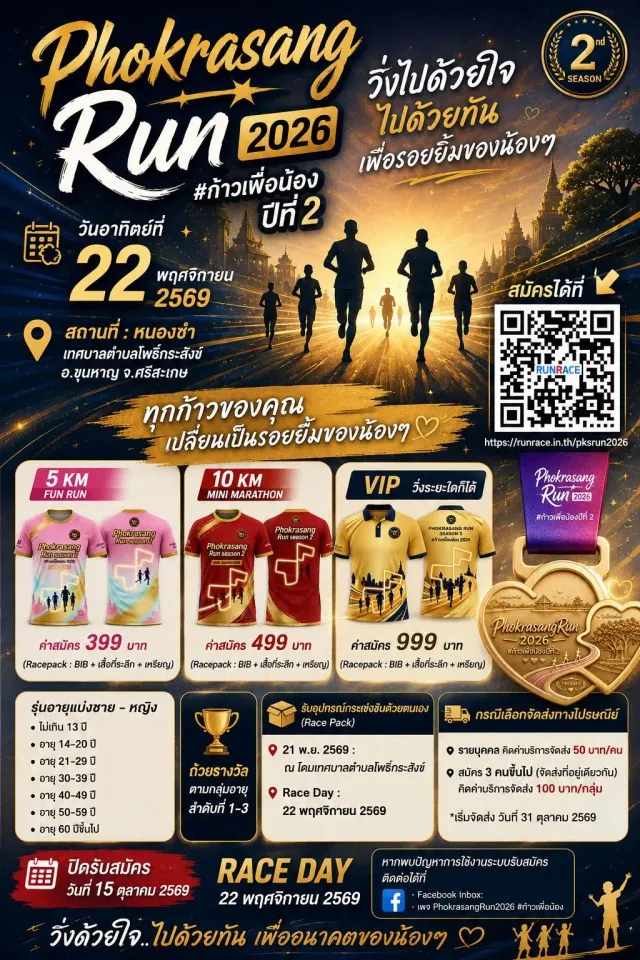 Phokrasang Run 2026 ก้าวเพื่อน้อง ปีที่ 2's banner