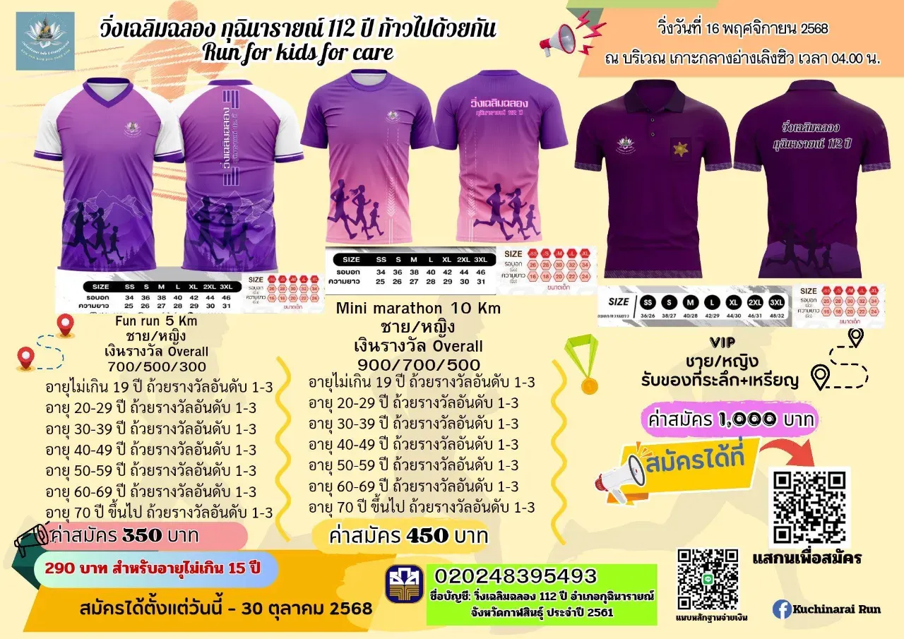 วิ่งเฉลิมฉลองกุฉินารายณ์ 112 ปี ก้าวไปด้วยกัน's banner