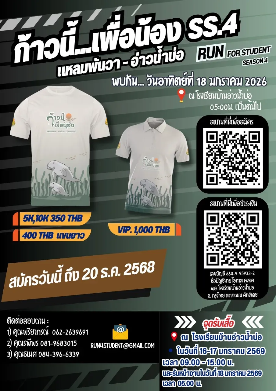 วิ่งก้าวนี้เพื่อน้อง แหลมพันวา-อ่าวน้ำบ่อ ครั้งที่ 4's banner