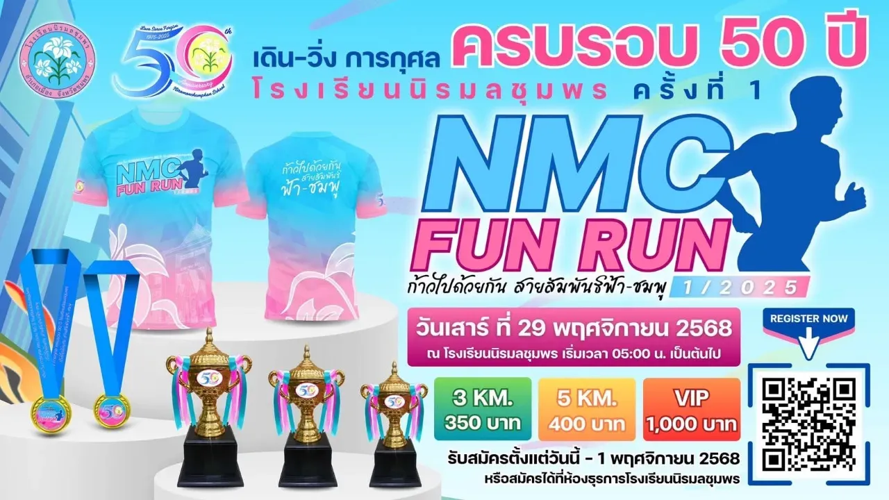 NMC FUN RUN ก้าวไปด้วยกัน สายสัมพันธ์ฟ้า-ชมพู 1/2025's banner