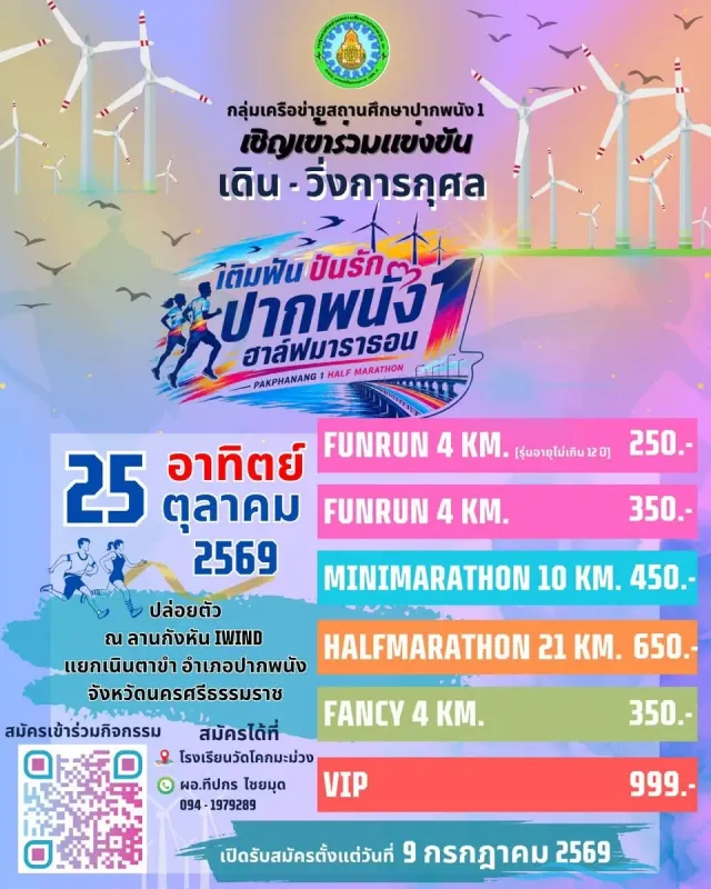 เติมฝัน ปันรัก ปากพนัง 1 ฮาล์ฟมาราธอน's banner