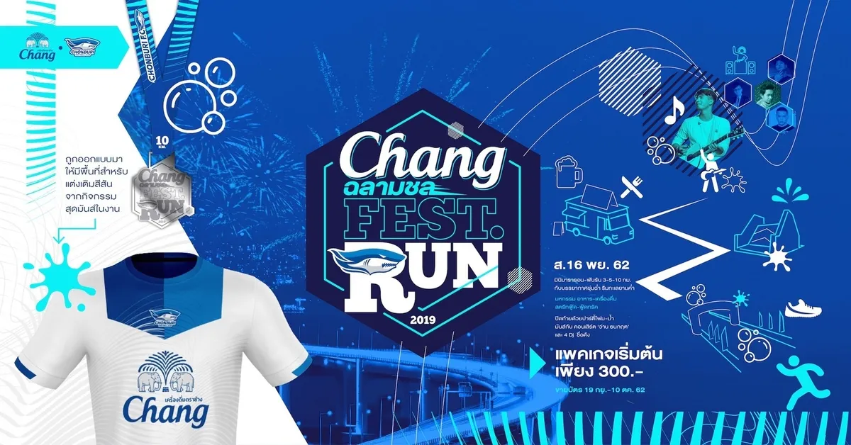 Chang ฉลามชล Fest Run 2019's banner